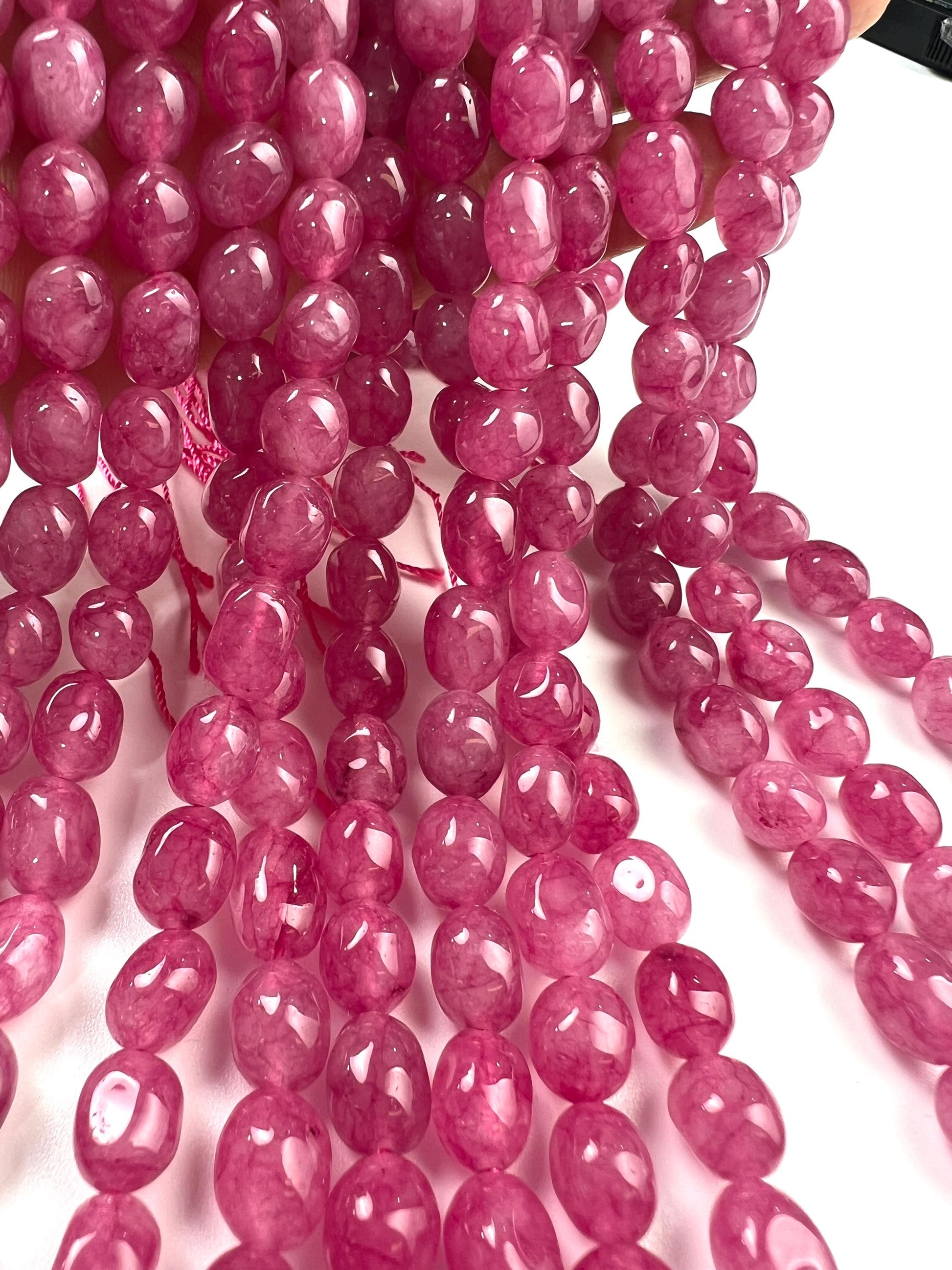Purple agate beads Rose pink purple smooth oval 8x10mm jewelry making beads 14”
