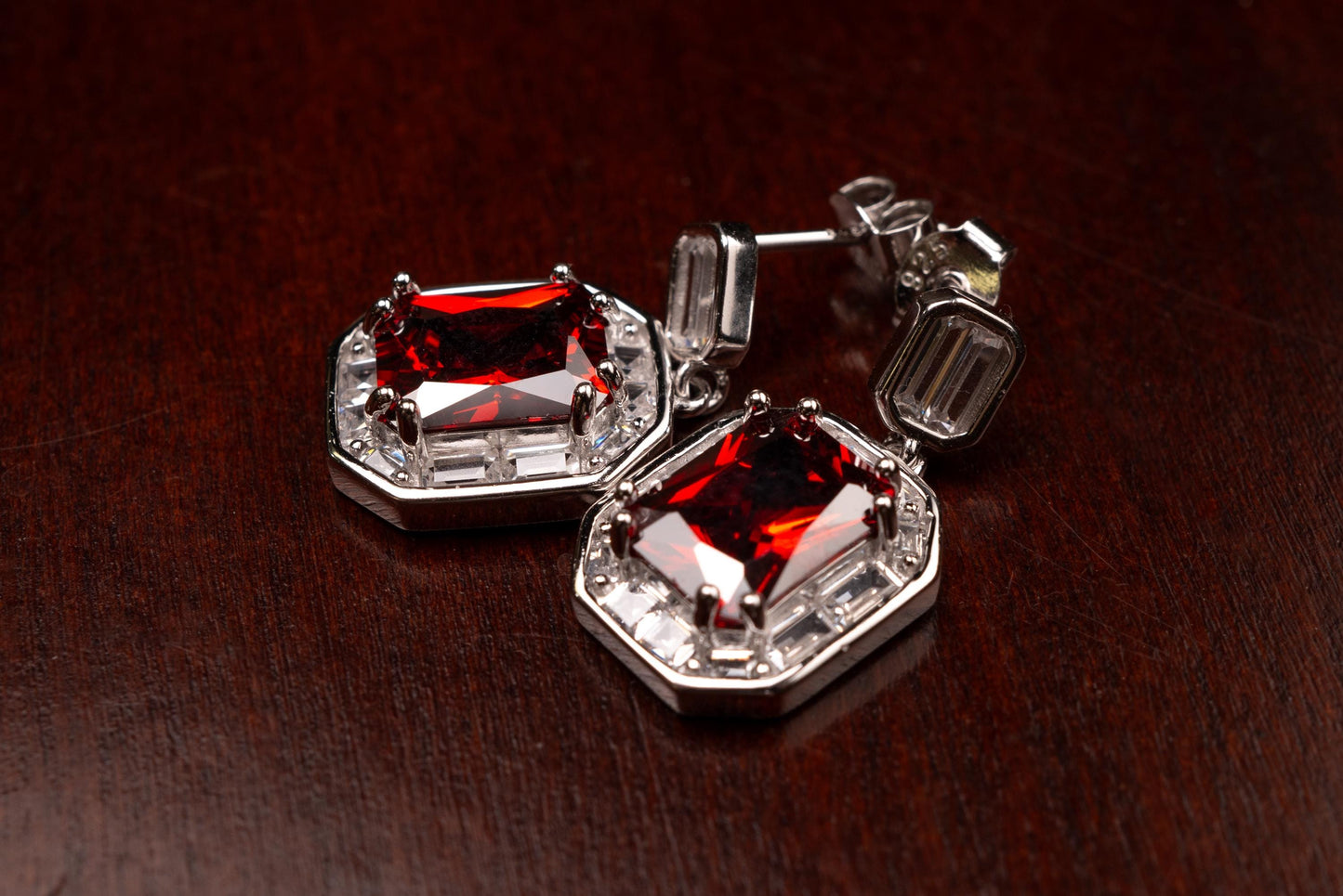 Genuine Garnet Merlot Red 925 sterling silver 12x14mm prong CZ diamond around Post Earrings,Bridal, valentines Holiday Gift,