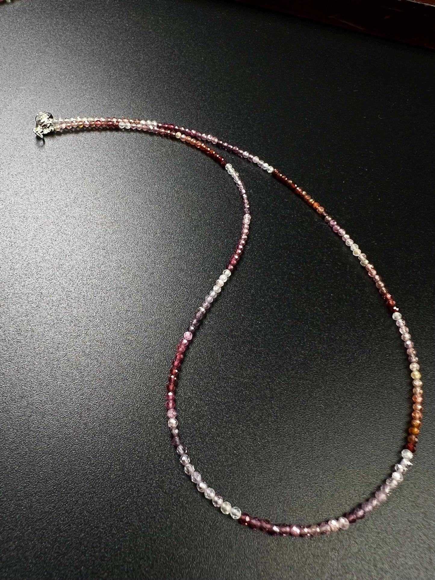 Natural Multi Spinel 2mm micro faceted AAA quality beaded handmade gemstone Necklace.
