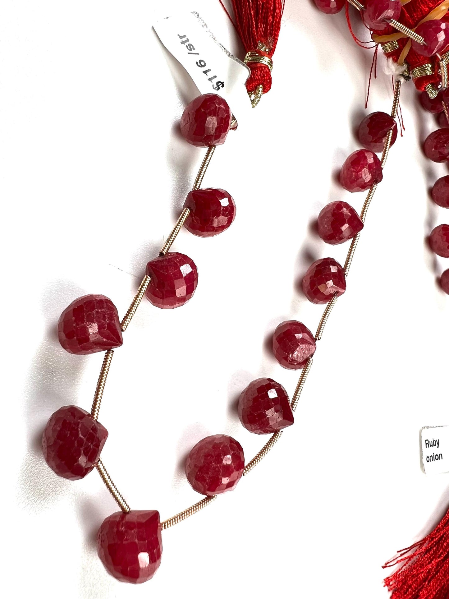 Natural Ruby Faceted Teardrop 4-6x6-9mm Gemstone Briolette Jewelry Beads 10 pcs or 20 pcs