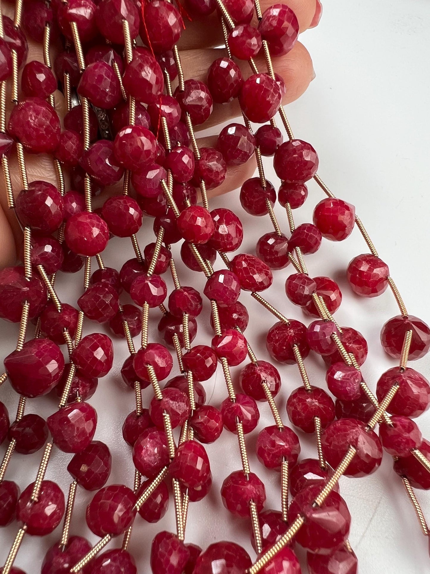 Natural Ruby Faceted Teardrop 4-6x6-9mm Gemstone Briolette Jewelry Beads 10 pcs or 20 pcs