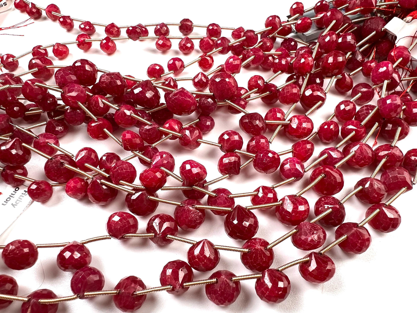 Natural Ruby Faceted Teardrop 4-6x6-9mm Gemstone Briolette Jewelry Beads 10 pcs or 20 pcs