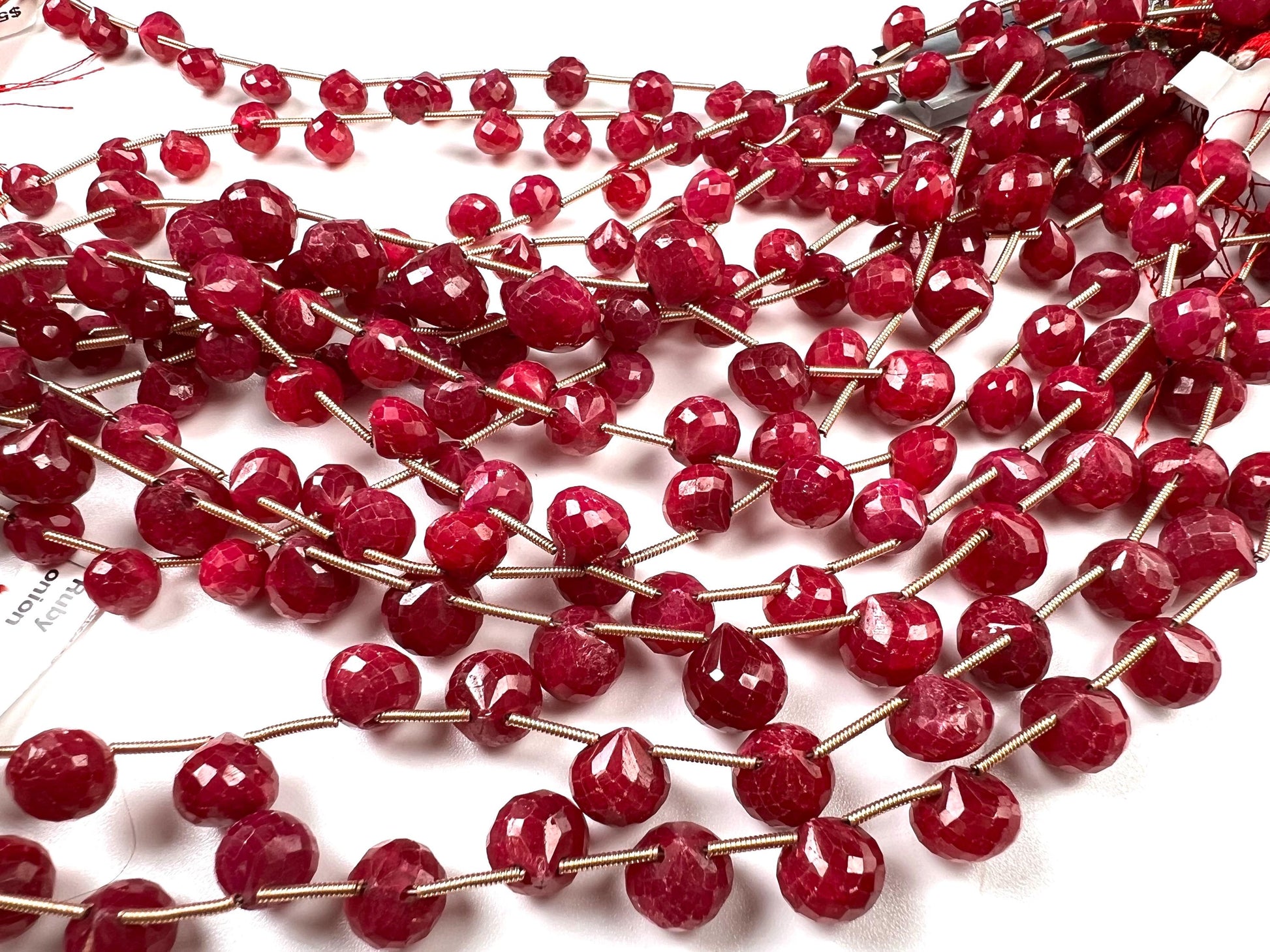 Natural Ruby Faceted Teardrop 4-6x6-9mm Gemstone Briolette Jewelry Beads 10 pcs or 20 pcs
