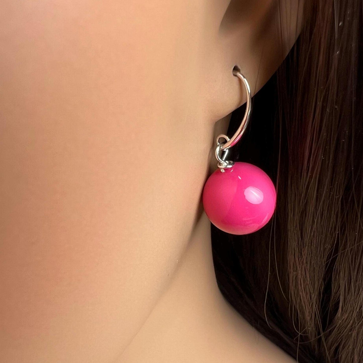 Hot Pink South SeaShell Pearl 16mm Largre High Luster Earrings color Valentines Bridal party wear Gift for Her