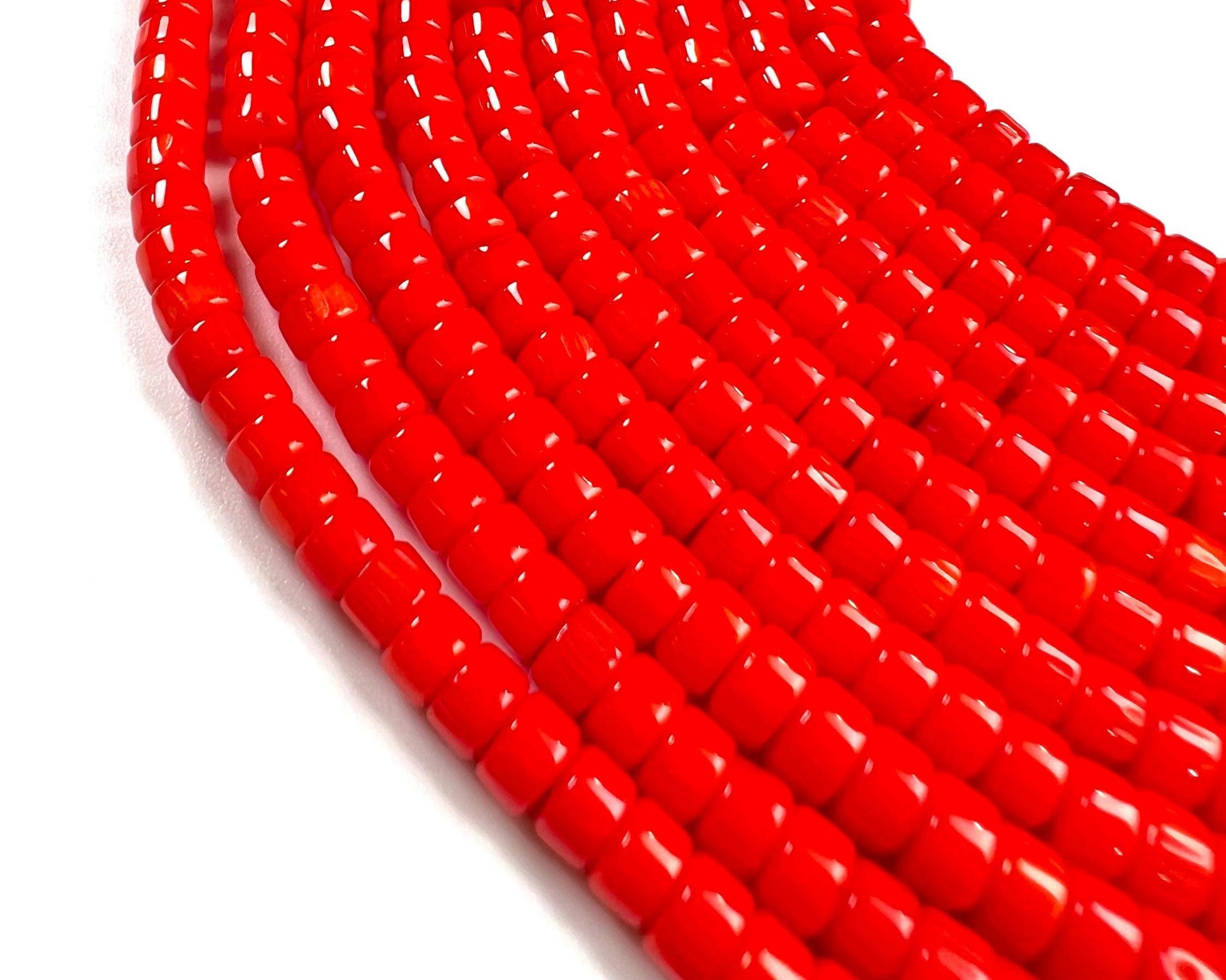 Genuine coral Heishi Wherl tyre smooth Roundel beads 6mm AAA quality gemstone Beads 15" Strand