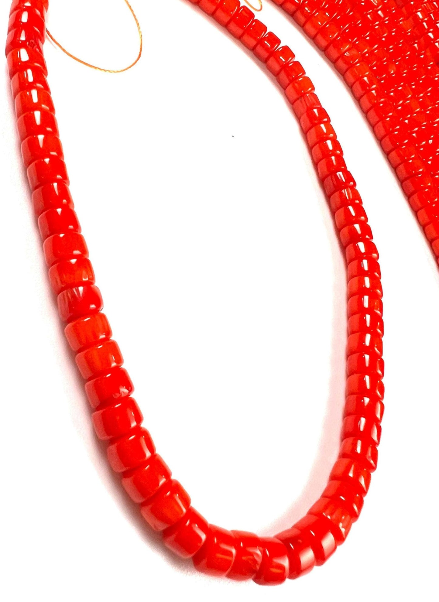 Genuine coral Heishi Wherl tyre smooth Roundel beads 6mm AAA quality gemstone Beads 15" Strand