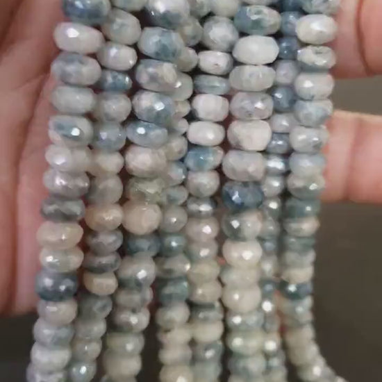 Natural Sapphirine mystic  Faceted Roundel 6.5-7mm Beads,High quality Rare jewelry Making Beads 8" Strand