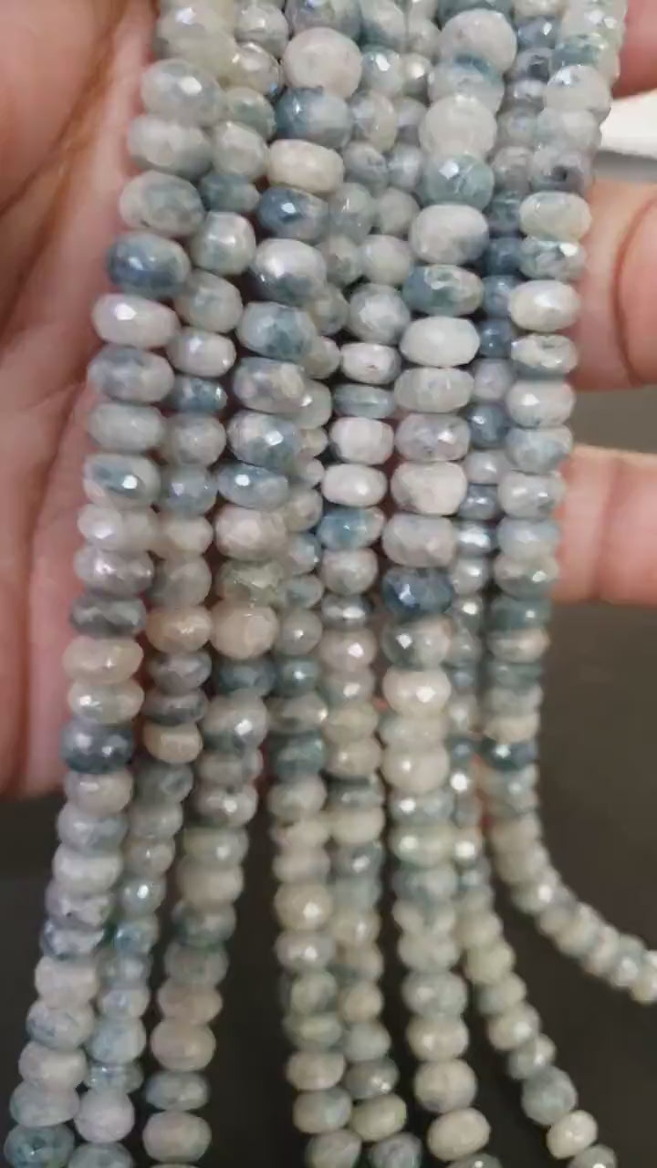 Natural Sapphirine mystic  Faceted Roundel 6.5-7mm Beads,High quality Rare jewelry Making Beads 8" Strand