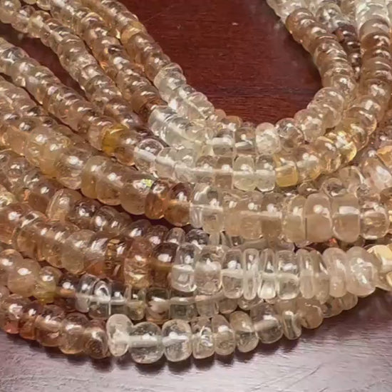 Imperial Topaz Smooth Heishi wheel Roundel 6-9.5mm brown Shaded Natural gemstone beads Jewelry Making, 7.75” strand