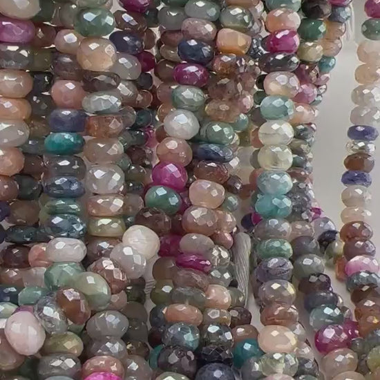 Natural multi Moonstone mystic faceted roundel,8mm AAA quality  jewelry making beads, 6" , 12" strand very beautiful rainbow