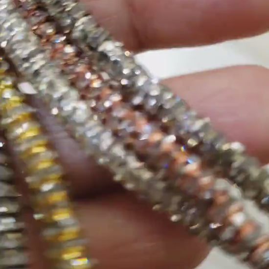 50 pcs 4mm Rhinestone Roundel Crystal bling sparkly Spacer bead for jewelry making supplies.Silver, gold, Rhodium , black  4 colors,