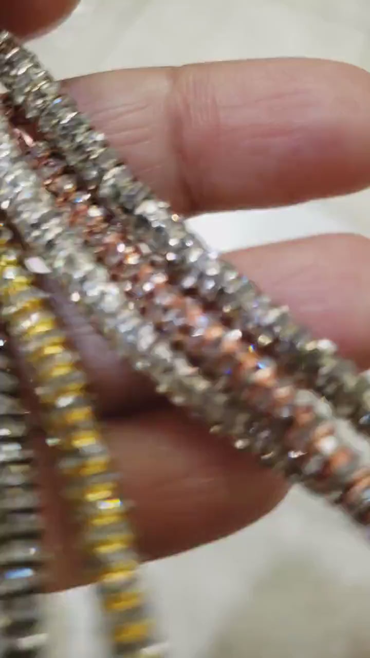 50 pcs 4mm Rhinestone Roundel Crystal bling sparkly Spacer bead for jewelry making supplies.Silver, gold, Rhodium , black  4 colors,