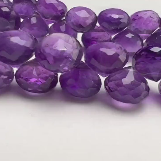 Natural Amethyst Faceted Onion drop 6-9.5mm AAA quality beautiful Rich Purple Amethyst for Jewelry Making DIY Gemstone Beads, 6,10,20 pcs