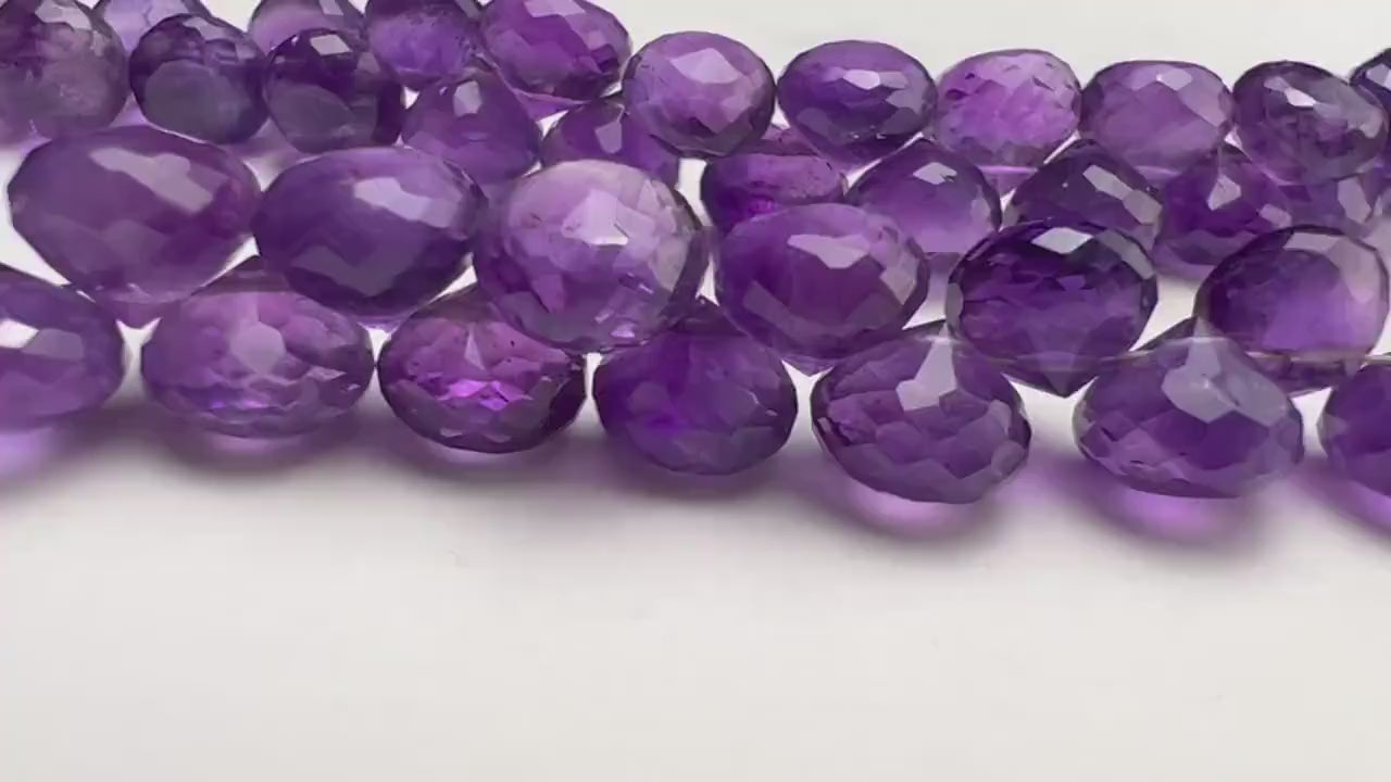 Natural Amethyst Faceted Onion drop 6-9.5mm AAA quality beautiful Rich Purple Amethyst for Jewelry Making DIY Gemstone Beads, 6,10,20 pcs