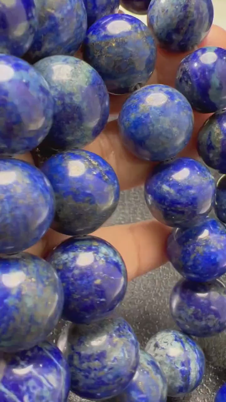 Genuine Lapis Lazuli AA Heavy Weight 16mm and 18mm Round bead for Art Deco, Pocket Stone, Jewelry Making, Pendant, Focal Piece