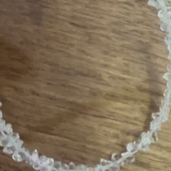 Herkimer Diamond  2x4-3x5mm Raw Beaded Bracelet DoubleTerminated Raw Sparkly Clear AAA High Quality Herkimer Diamond Quartz , precious gift