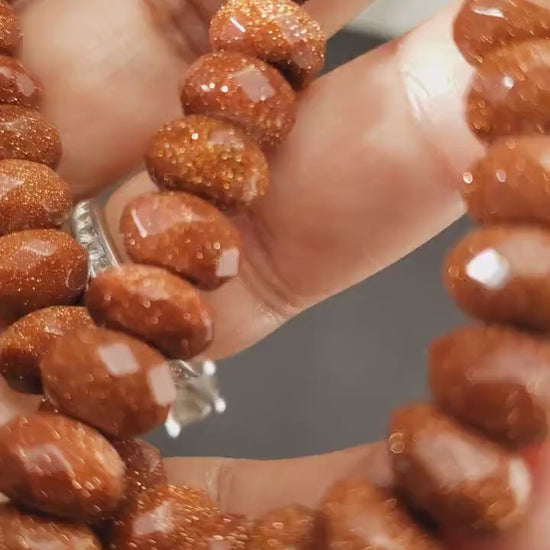 Gold sand stone 12mm faceted Roundel AAA quality very sparkly gold stone Necklace gift