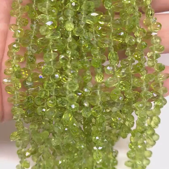 Peridot Faceted drop, AAA Natural Peridot Faceted Briolette Teardrop 4x5-7x8.5mm Gemstone Beads 10,20,30 pcs jewelry making drop
