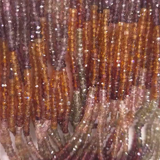 Natural Tundra Sapphire, Tunduru sapphire 2.5-4.5mm Shaded Micro Faceted Roundel Fine Quality 12" Strand