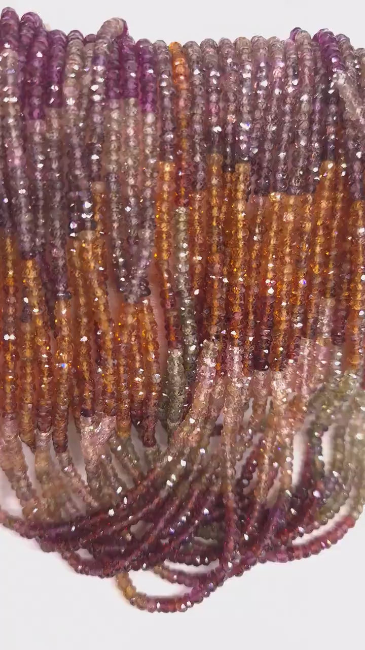 Natural Tundra Sapphire, Tunduru sapphire 2.5-4.5mm Shaded Micro Faceted Roundel Fine Quality 12" Strand