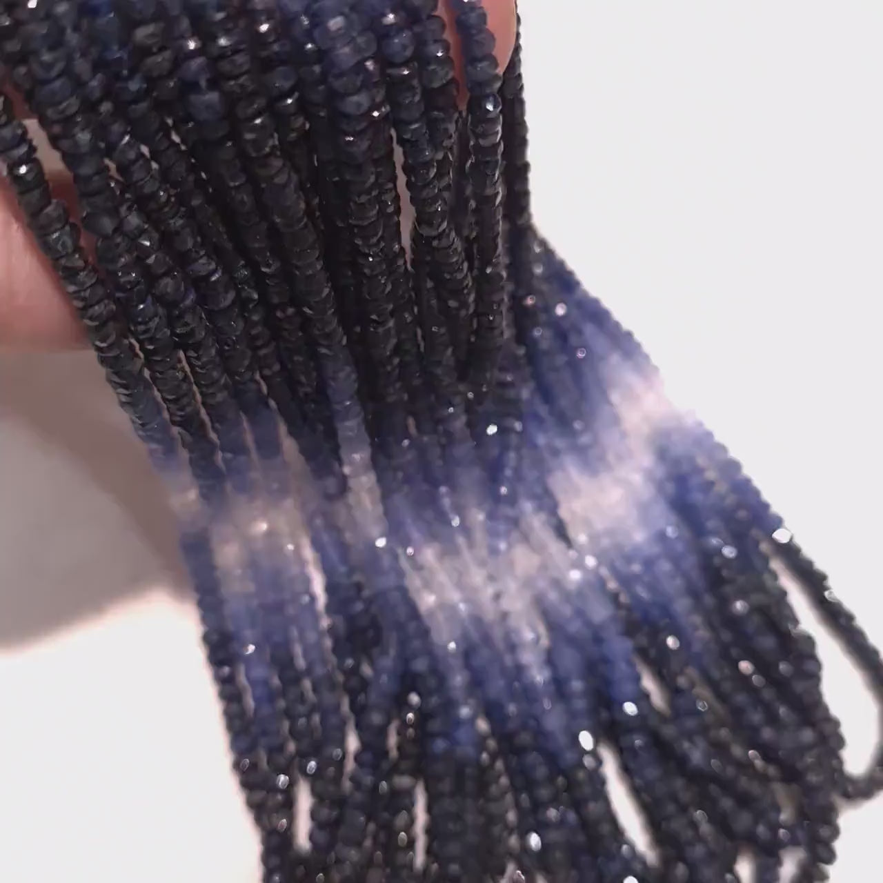 Ombre Sapphire Faceted shaded 2.5-3, 4, 4.5mm roundel Natural AAA Gemstone Beads, Jewelry Making, Bracelet, Necklace, Earrings, 7" or 14"