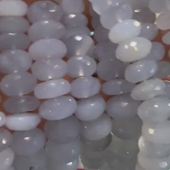 Natural Sky Blue Chalcedony Faceted Roundel 12-13mm large Jewelry Making Gemstone beads  10cs, 20pcs