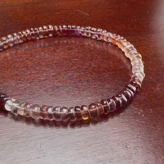 Imperial Topaz shaded smooth roundel 4.5mm roundel coffee brown shaded Gemstone in 925 Sterling Silver,14K Gold Filled bracelet gift. Chakra