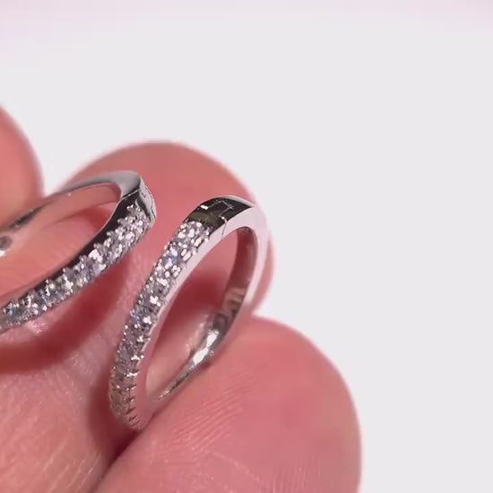 925 Sterling Silver CZ Diamond 16mm Huggie Hoop Earring, 925 stamped, beautiful gift for her