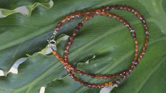 Hessonite Garnet 3.5-4mm Faceted Coin Choker Layering Necklace, Handmade Gold Necklace, Gift for her