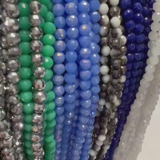 6mm Faceted Round Crystal Bead 14”strand (68-70 pcs) Very Sparkly Shiny Crystal Bling Bead for Spacer, Art Deco, Jewelry Making Beads