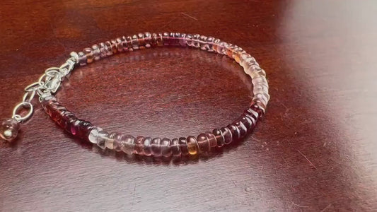 Imperial Topaz shaded smooth roundel 4.5mm roundel coffee brown shaded Gemstone in 925 Sterling Silver,14K Gold Filled bracelet gift. Chakra