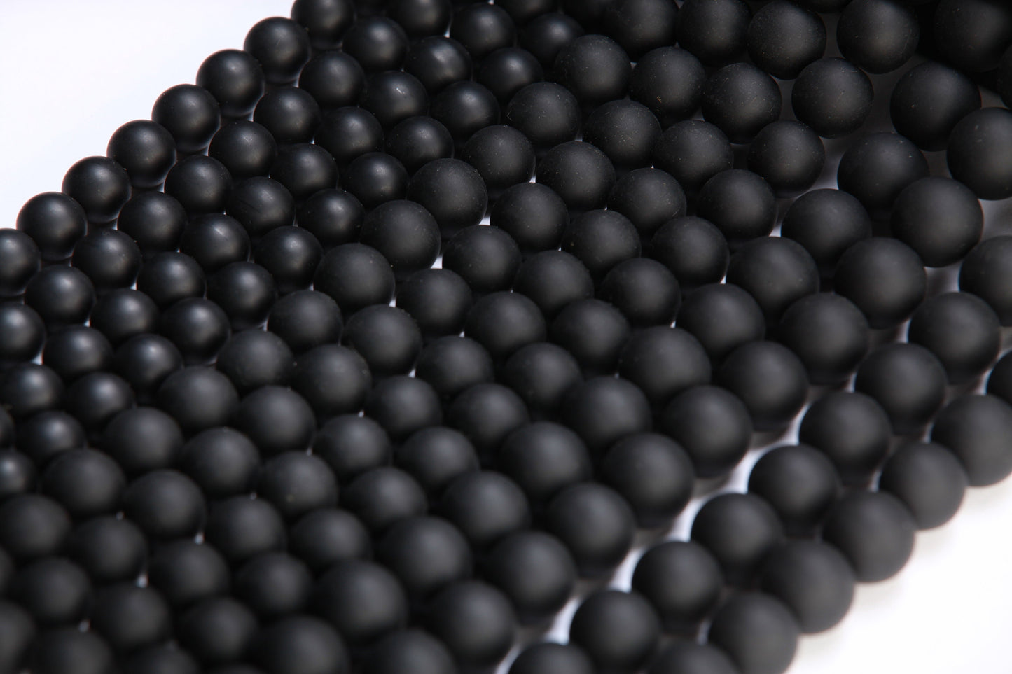 Matte Black Onyx Round Beads 4mm, 6mm, 8mm, 10mm, 12mm, 14mm, 16mm -Single/Bulk