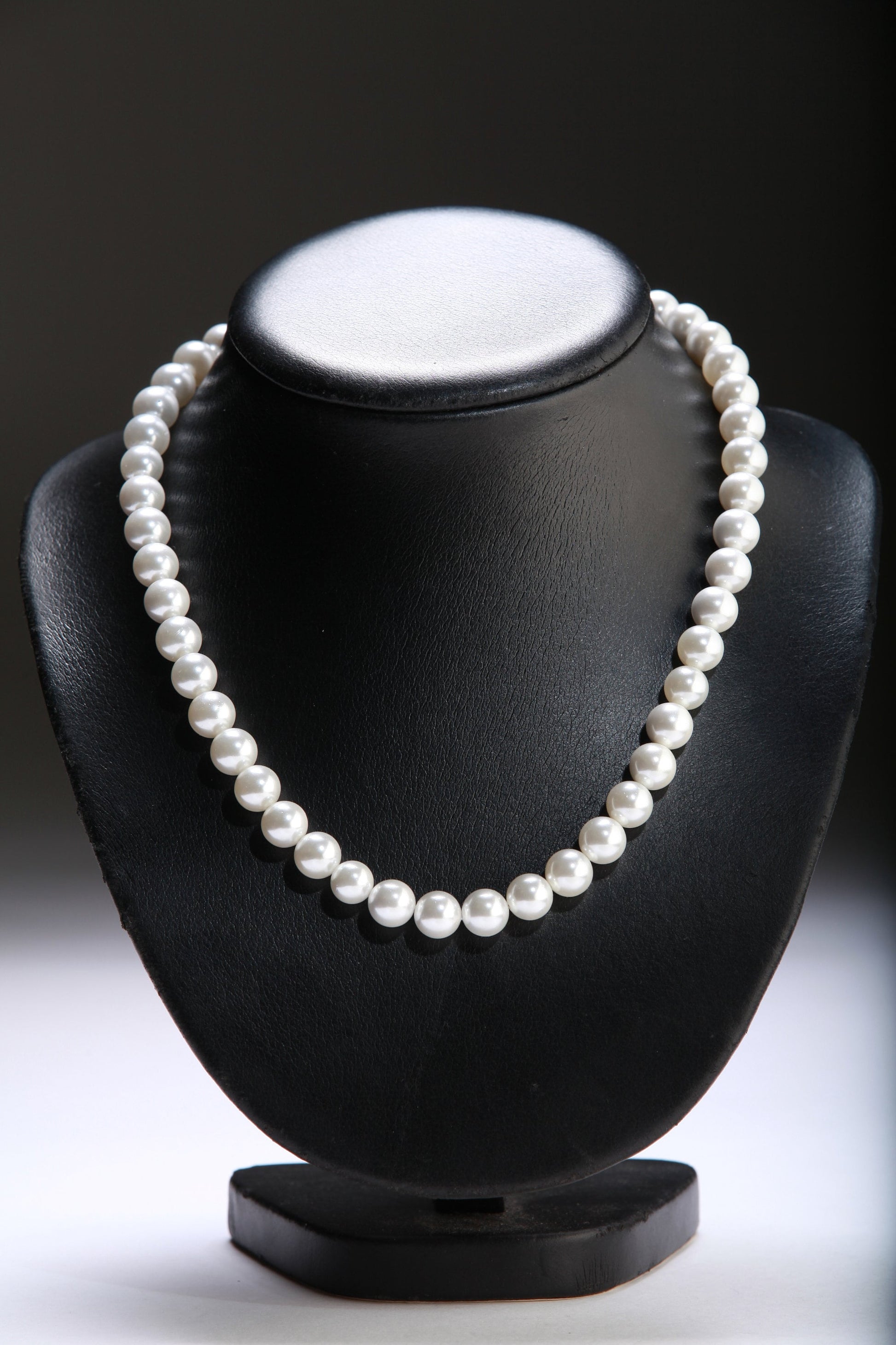 Pearl Necklace, White South Seashell Pearl 8mm,10mm Round Statement Necklace with Strong Magnetic Ball Clasp 16"- 40" Bridal, Gift for Her