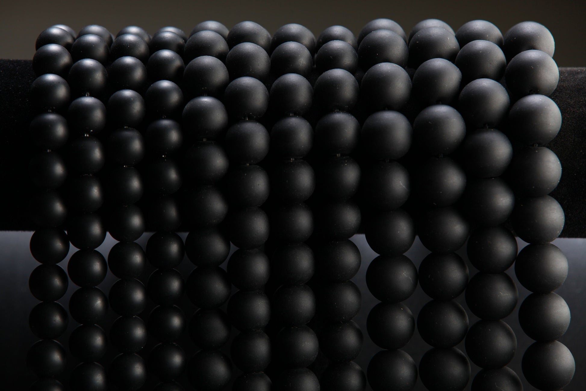 Matte Black Onyx Round Beads 4mm, 6mm, 8mm, 10mm, 12mm, 14mm, 16mm -Single/Bulk