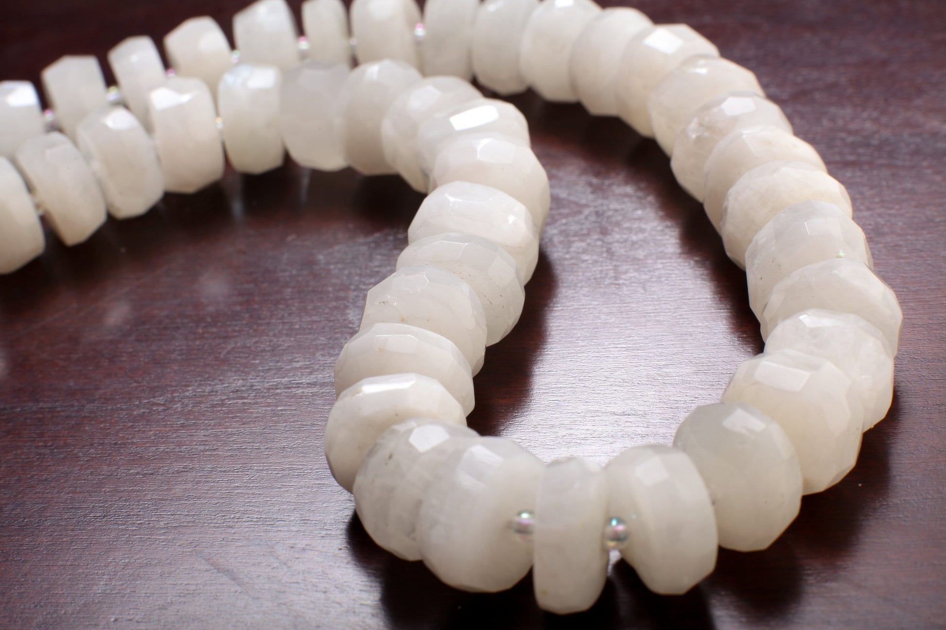 Moonstone 15mm Faceted Rondelle Gemstone, July Birthstone, Jewelry Making Beads, Natural Gemstone 16" Strand