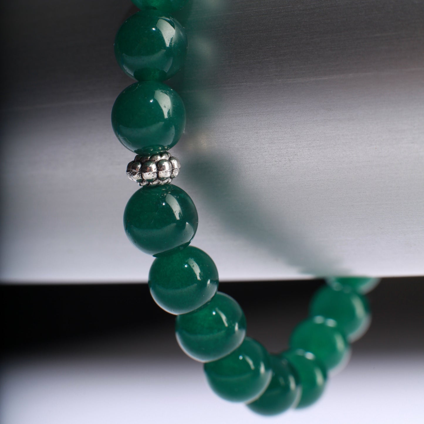 Green Onyx Natural Gemstone 8mm Stretchy Bracelet 6-9.5", emerald green healing crystal gems.