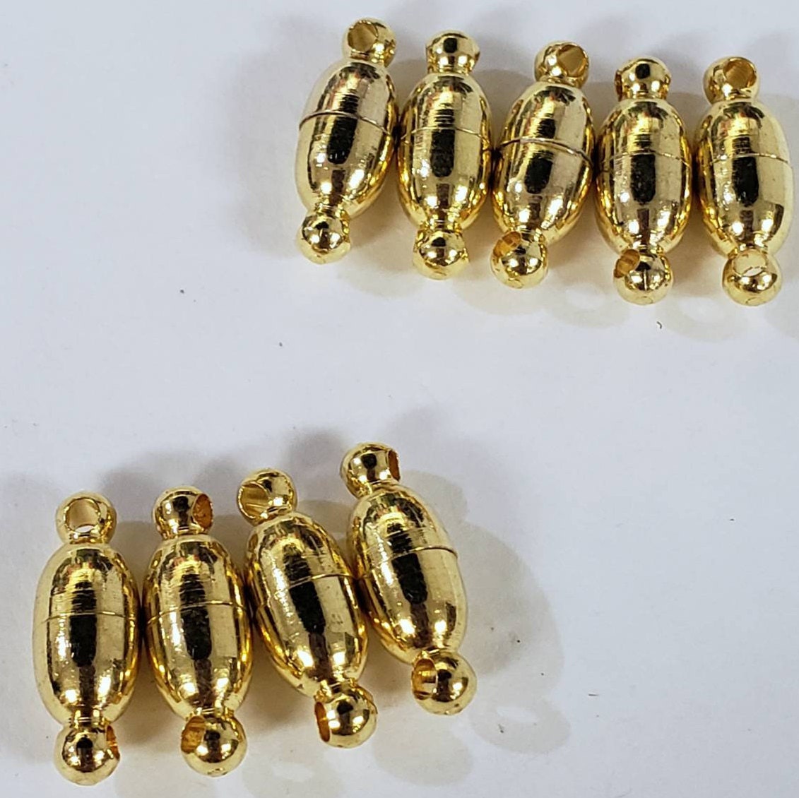 4/10 pcs 18k gold plated brass 6X16mm long small magnetic clasp for small size bead. Jewelry making necklace bracelet magnetic clasp .
