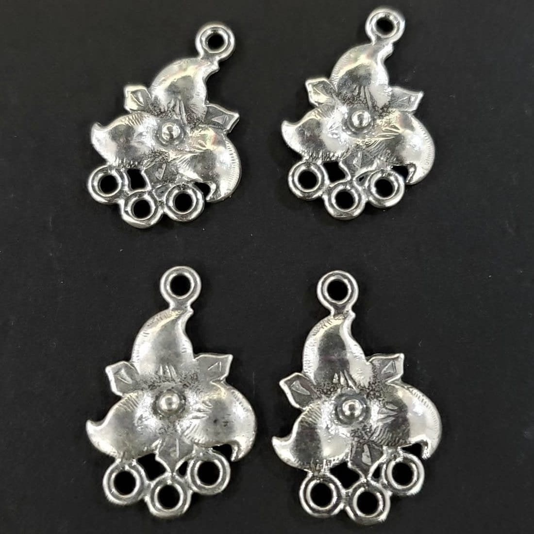 925 Sterling Silver flower 3 to one loop chandelier connector, jewelry making necklace earring findings 1 PC
