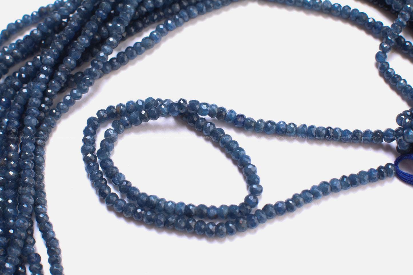 Natural Sapphire Faceted Rondelle, 4.5-5mm Light Blue Burma Sapphire DIY Jewelry Making Gemstone Necklace, Bracelet 14" Strand