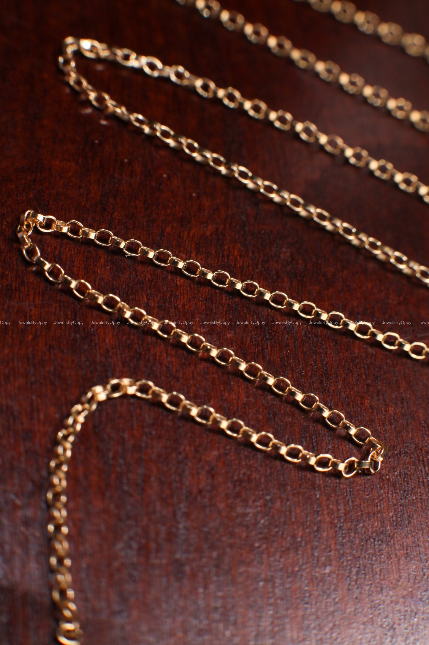 14K Gold Filled 1.1mm Rolo Chain, Jewelry Making Unfinished Italian Chain
