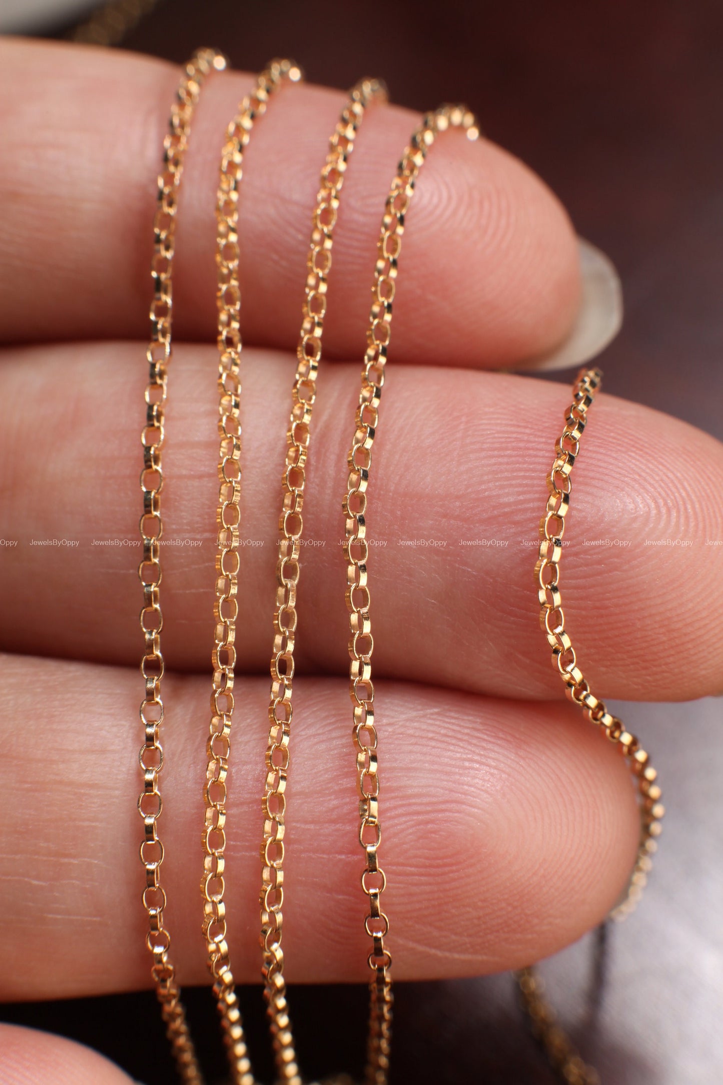 14K Gold Filled 1.1mm Rolo Chain, Jewelry Making Unfinished Italian Chain