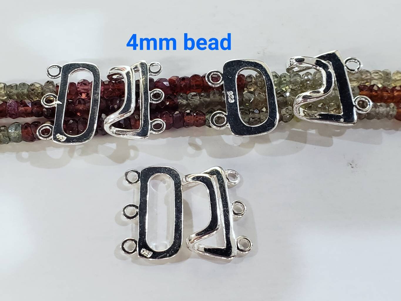 925 Sterling Silver 2 loop and 3 loop fancy Clasp for necklaces. High quality 925 stamped.