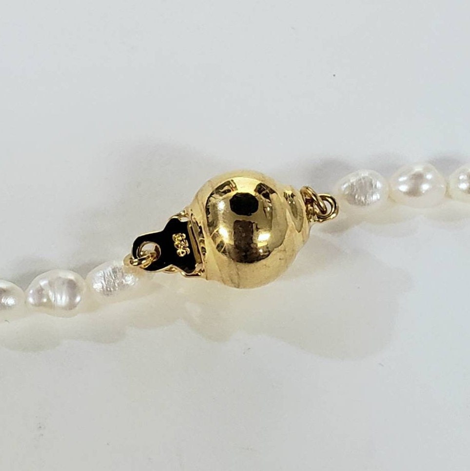 18k Gold Vermeil 925 Sterling Silver 9mm smooth ball, with ring 16mm long push in lock clasp. Jewelry making Necklace Bracelet pearl clasp