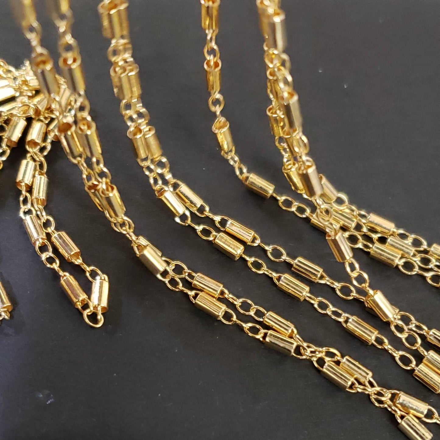 14K Gold filled Fancy bar chain, 2mm cable& 3.16mm bar chain, made in Italy,high Quality,14/20 gold filled chain by foot