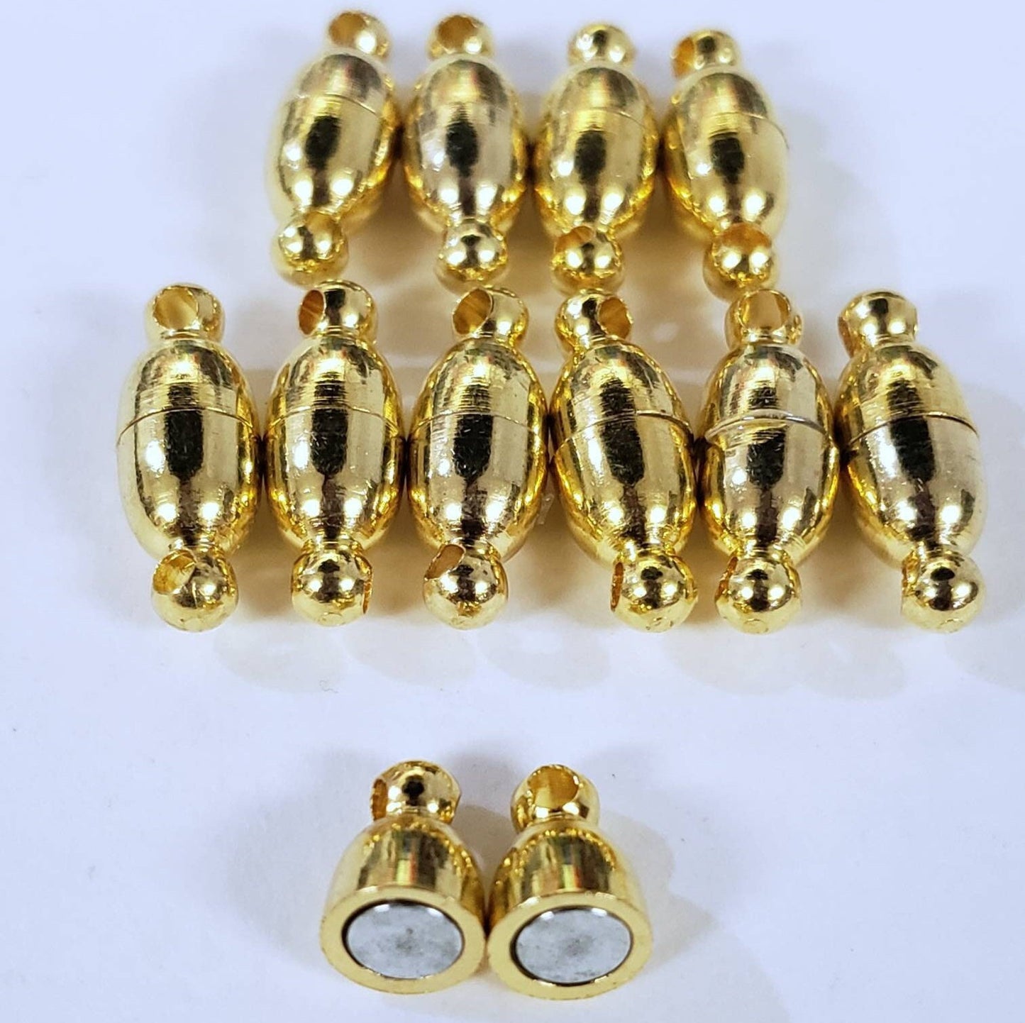 4/10 pcs 18k gold plated brass 6X16mm long small magnetic clasp for small size bead. Jewelry making necklace bracelet magnetic clasp .