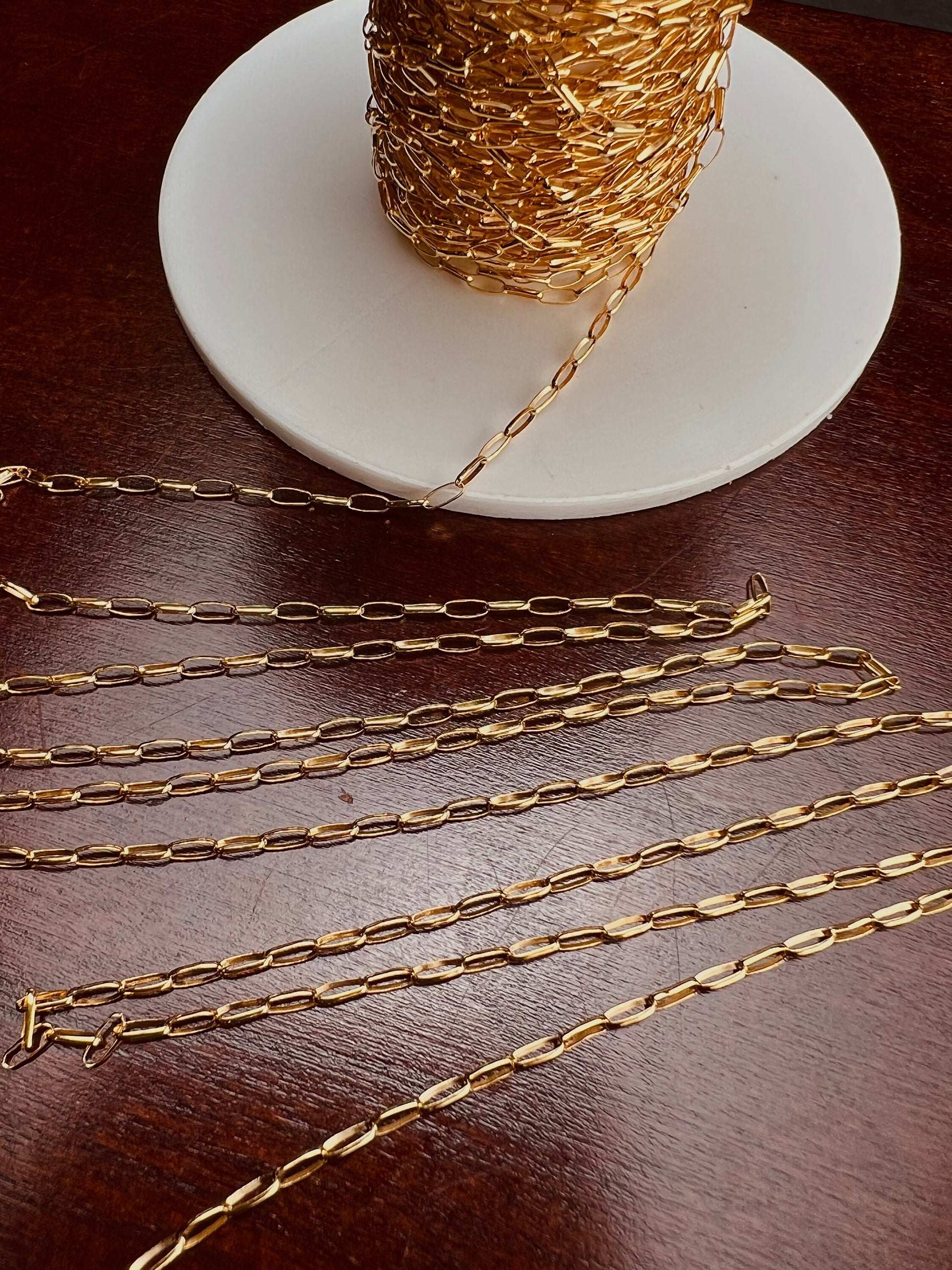 14K Gold Filled long oval Chain 1.6x4.5mm long light weight Jewelry Making Italian Chain
