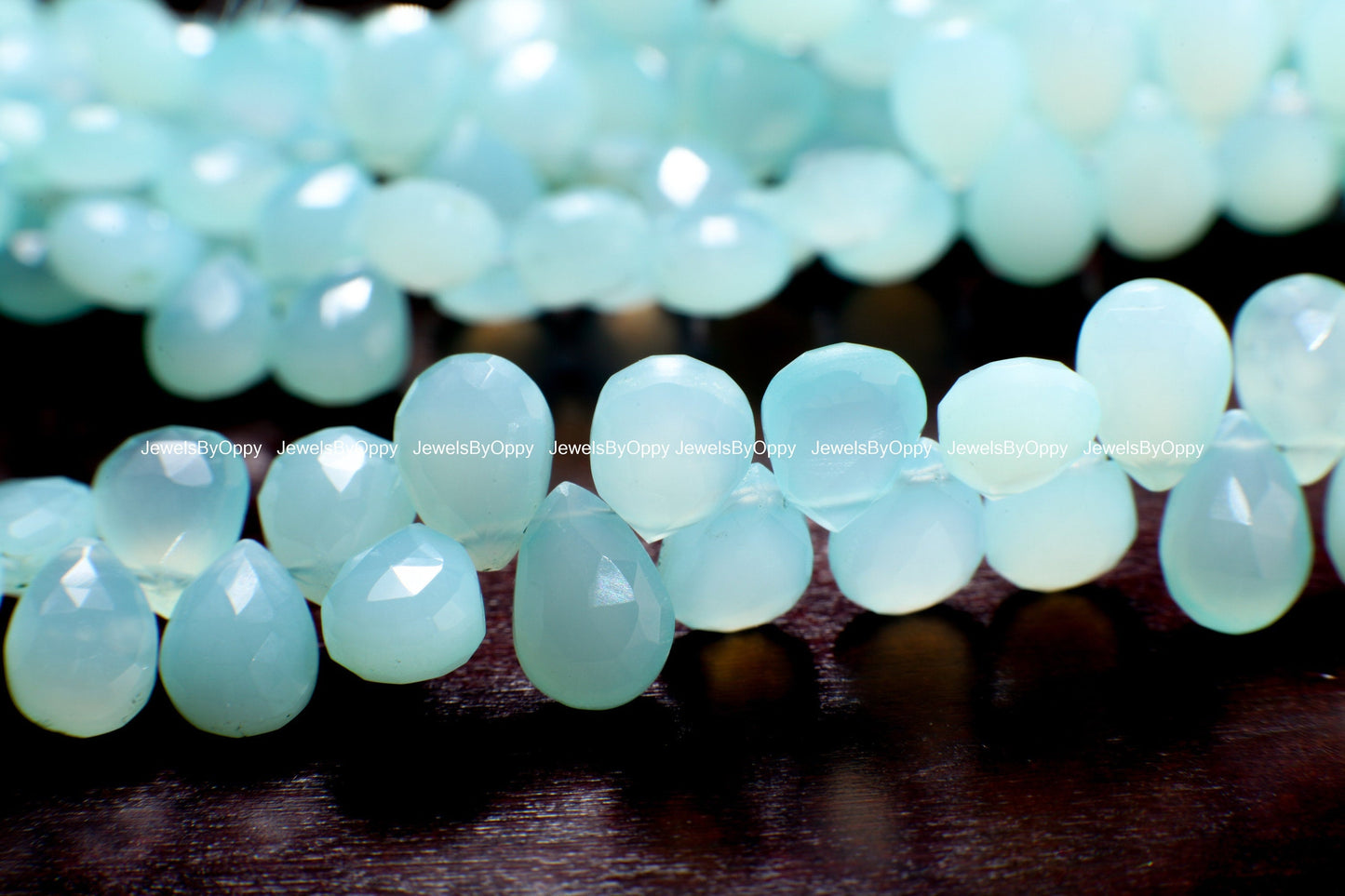 Aqua Blue Chalcedony Briolette Faceted 9x11-9x13mm Pear Drop Jewelry Making Gemstone Teardrop 10/20/40 Pcs
