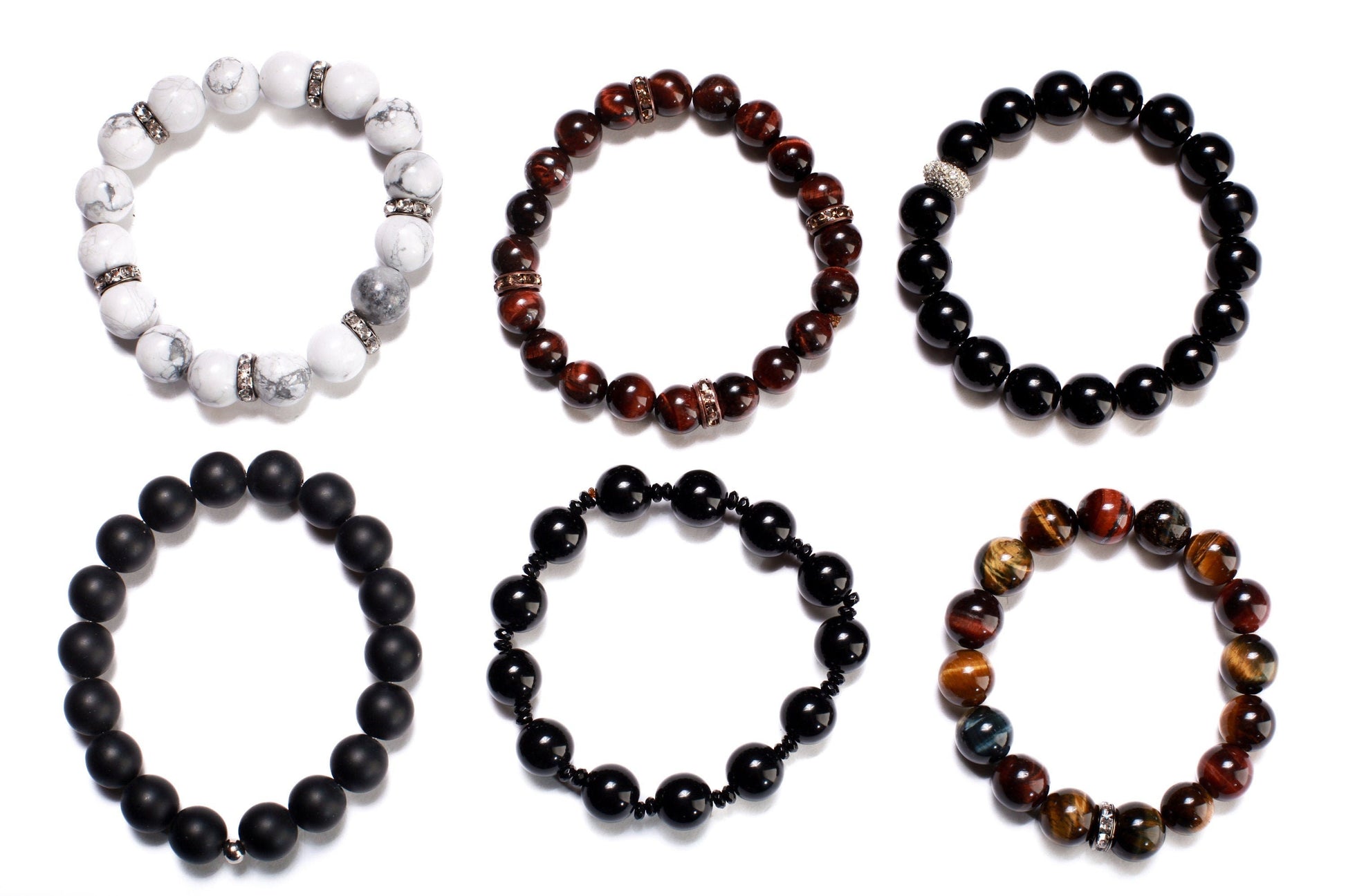 Matte Black Onyx 10mm round Natural Gemstone, Healing, Yoga, protection Crystal Chakra Stretch Bracelet 8&quot;