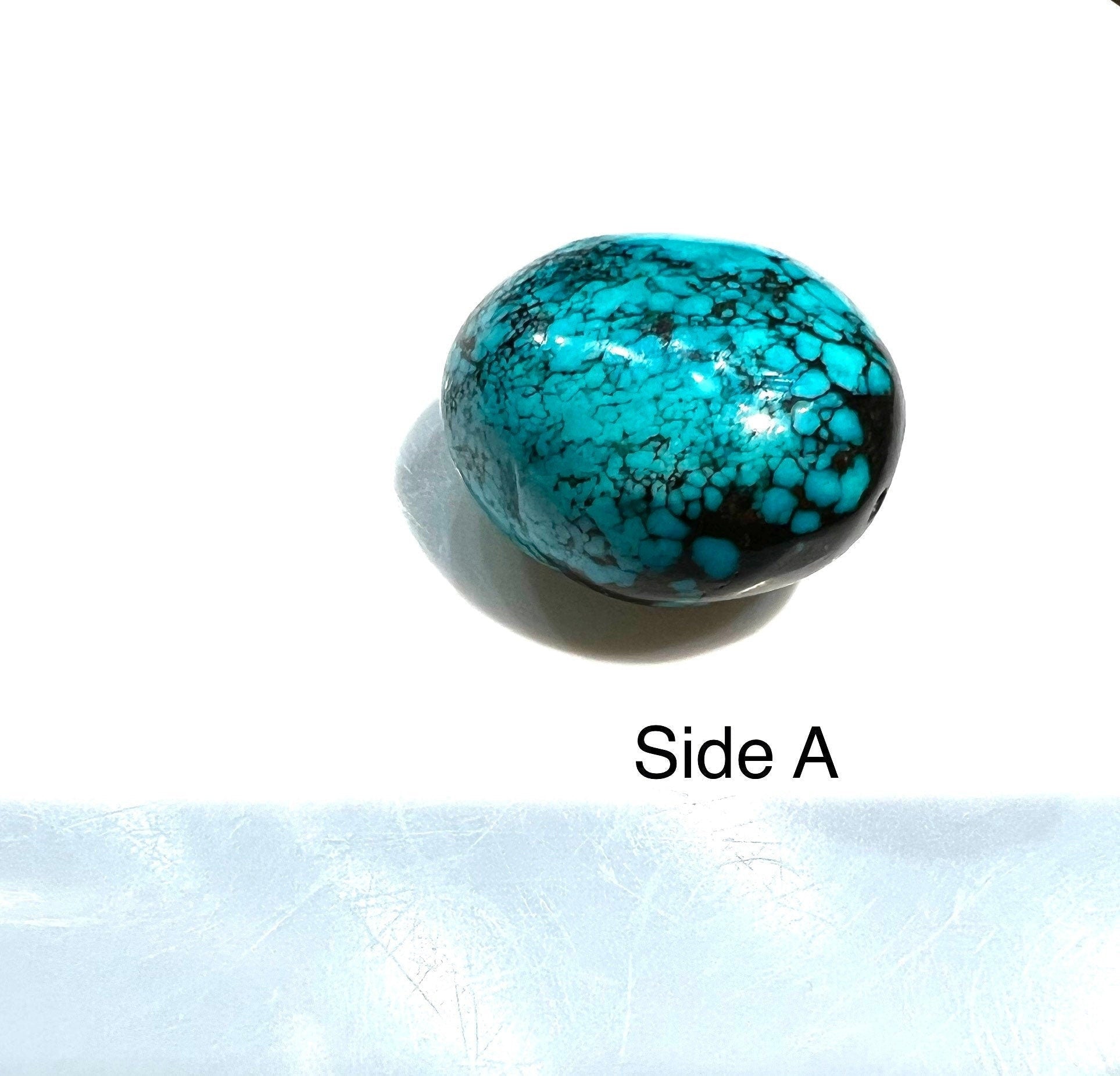Genuine Turquoise Pebble, AAA Tibetian Spiderweb Turquoise pebble 18x25mm,for jewelry Focal, pendant, palm stone or collection healing gem