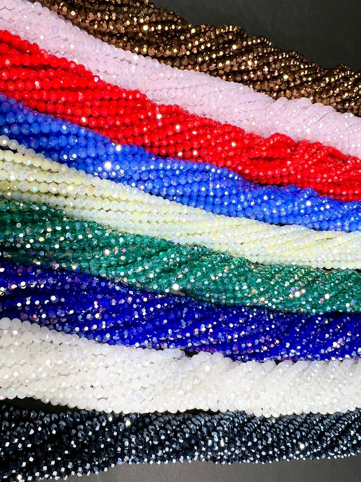 9 strand 4mm Round crystal mix 14”each strand (900pcs total approx ),Very Sparkly Crystal , Bead for Spacer,Art Deco, jewelry making bead.